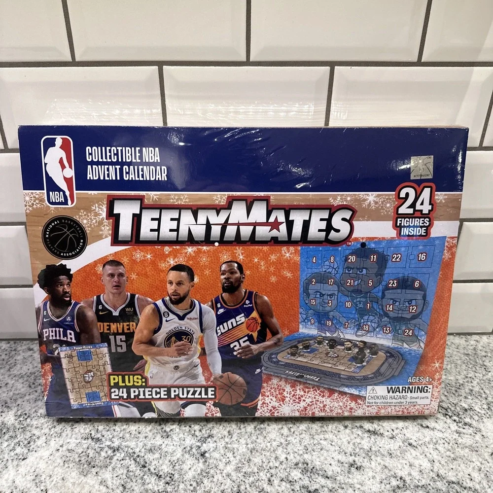 NBA TeenyMates Advent Calendar 2024 Includes 24 Figures and Puzzle New‎ Sealed